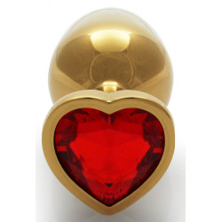 Ouch! Bijou anal Heart Gem S 6 x 2.6 cm Doré-Rouge
